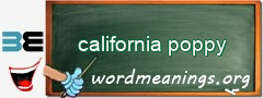 WordMeaning blackboard for california poppy